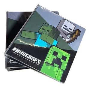 Minecraft Innovative Designs 3-Ring Licensed Vinyl Binder 2, 1" 9.75"x11.5" NEW
